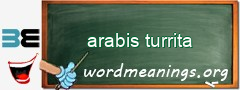 WordMeaning blackboard for arabis turrita